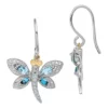 Best reviews of ✔️ 1/2 ct. t.w. Light Blue Topaz, 1 ct. t.w. London Blue Topaz and 1/10 ct. t.w. Diamond Dragonfly Earrings in Sterling Silver and 14K Gold True Two-Tone by Belk & Co. 🔥