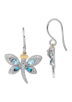 Best reviews of ✔️ 1/2 ct. t.w. Light Blue Topaz, 1 ct. t.w. London Blue Topaz and 1/10 ct. t.w. Diamond Dragonfly Earrings in Sterling Silver and 14K Gold True Two-Tone by Belk & Co. 🔥 -DealsBelk & Co. Store Belk 5286