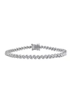 Discount 🎉 1/2 ct. t.w. Diamond S-Shape Tennis Bracelet In Sterling Silver by Belk & Co. 💯
