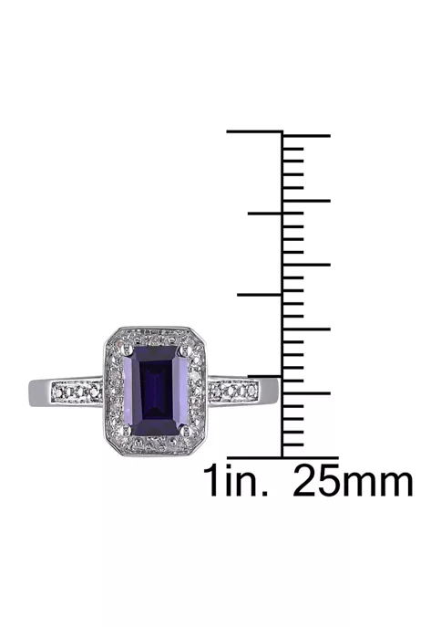 Best Sale ๐ Lab Created Emerald Cut Created Blue Sapphire and Diamond Accent Ring in Sterling Silver by Belk & Co. ๐ 2 Best Sale ๐ Lab Created Emerald Cut Created Blue Sapphire and Diamond Accent Ring in Sterling Silver by Belk & Co. ๐ - Image 2