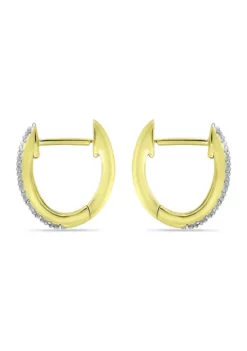 Outlet ⭐ 1/8 ct. t.w. Diamond Huggie Hoop Earrings, 18kt Gold over Sterling Silver by Belk & Co. 😍 -DealsBelk & Co. Store Belk 5296