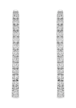 Buy 🛒 1/5 ct. t.w. Diamond Hoop Earrings in 10K White Gold by Belk & Co. ✔️ -DealsBelk & Co. Store Belk 5308