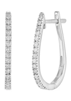 Buy 🛒 1/5 ct. t.w. Diamond Hoop Earrings in 10K White Gold by Belk & Co. ✔️ -DealsBelk & Co. Store Belk 5310