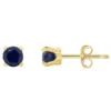Best Sale 🔥 14K Yellow Gold 4mm Round Sapphire Stud Earrings by Belk & Co. 🥰