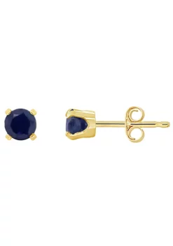 Best Sale 🔥 14K Yellow Gold 4mm Round Sapphire Stud Earrings by Belk & Co. 🥰 -DealsBelk & Co. Store Belk 5318