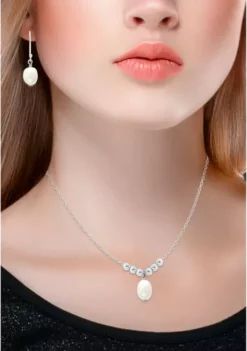 Best deal ✨ Fresh Water Pearl and Silver Bead Necklace Earring 2-Piece Set in Sterling Silver by Belk & Co. 🛒 -DealsBelk & Co. Store Belk 534