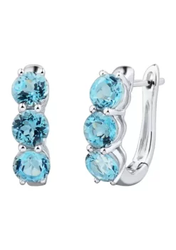 Coupon 🥰 Blue Topaz Hoop Earrings in Sterling Silver by Belk & Co. 🤩 -DealsBelk & Co. Store Belk 5354