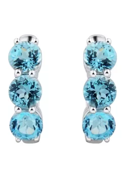 Coupon 🥰 Blue Topaz Hoop Earrings in Sterling Silver by Belk & Co. 🤩 -DealsBelk & Co. Store Belk 5355