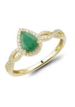 Hot Sale 🧨 1/6 ct. t.w. Diamond and Emerald Ring in 10K Yellow Gold by Belk & Co. ⭐ 7 Hot Sale 🧨 1/6 ct. t.w. Diamond and Emerald Ring in 10K Yellow Gold by Belk & Co. ⭐ -DealsBelk & Co. Store Belk 5412