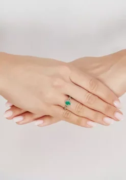 Hot Sale 🧨 1/6 ct. t.w. Diamond and Emerald Ring in 10K Yellow Gold by Belk & Co. ⭐ 8 Hot Sale 🧨 1/6 ct. t.w. Diamond and Emerald Ring in 10K Yellow Gold by Belk & Co. ⭐ -DealsBelk & Co. Store Belk 5413