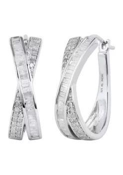 Deals 🤩 1 ct. t.w. Diamond Hoop in Sterling Silver by Belk & Co. ⭐