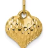 Promo ⭐ 14K Yellow Gold Polished and Textured 3-D Heart Pendant by Belk & Co. 🤩