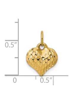 Promo ⭐ 14K Yellow Gold Polished and Textured 3-D Heart Pendant by Belk & Co. 🤩 -DealsBelk & Co. Store Belk 5426