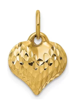 Promo ⭐ 14K Yellow Gold Polished and Textured 3-D Heart Pendant by Belk & Co. 🤩 -DealsBelk & Co. Store Belk 5427