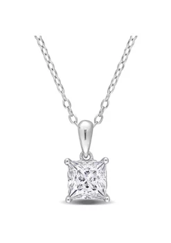 New ๐ Lab Created 1.25 ct. t.g.w. Created Moissanite Solitaire Pendant with Chain in Sterling Silver by Belk & Co. โค๏ธ
