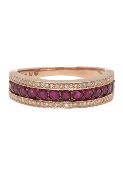 Best deal ⭐ 1/8 ct. t.w. Diamond and 5/8 ct. t.w. Ruby Ring in 14K Yellow Gold by Belk & Co. 🌟