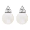 Best reviews of 🛒 Pearl and Lab Created White Sapphire Earrings in Sterling Silver by Belk & Co. ⌛