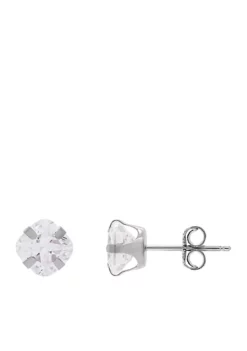 Best reviews of 😉 Created White Sapphire Cushion Earrings in 10K White Gold by Belk & Co. 👏