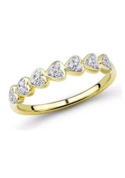 Cheapest ⭐ 1/10 ct. t.w. Diamond Ring in Gold Over Sterling Silver by Belk & Co. 🌟