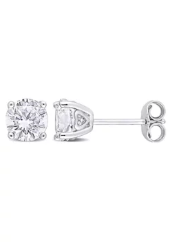 Deals 🔥 Lab Created 2 CT TGW Created White Sapphire Post Earrings Silver by Belk & Co. ❤️