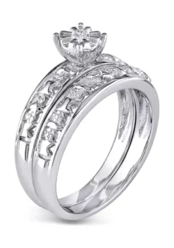 New ✔️ Diamond Accent Bridal Set in Sterling Silver by Belk & Co. 🛒 -DealsBelk & Co. Store Belk 5550