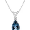 Deals 🎁 14K Gold 8x5 Pear Shape London Blue Topaz Diamond Accent Pendant by Belk & Co. 😀