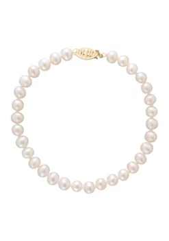Flash Sale 🔥 14K Yellow Gold and Freshwater Pearl Statement Bracelet by Belk & Co. 🌟