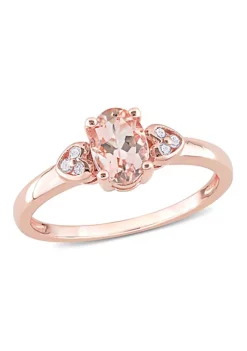 Budget 🛒 Morganite and Diamond Accent Ring in Rose Plated Sterling Silver by Belk & Co. 🔥