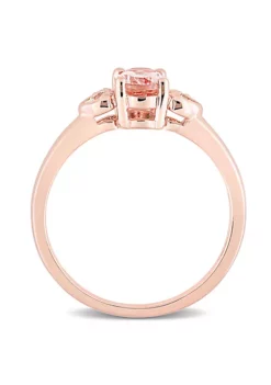Budget 🛒 Morganite and Diamond Accent Ring in Rose Plated Sterling Silver by Belk & Co. 🔥 -DealsBelk & Co. Store Belk 5580