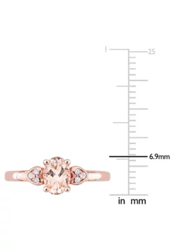 Budget 🛒 Morganite and Diamond Accent Ring in Rose Plated Sterling Silver by Belk & Co. 🔥 -DealsBelk & Co. Store Belk 5581