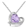 Best reviews of ⭐ 1.54 ct. t.w. Amethyst and White Topaz Heart Necklace, Sterling Silver by Belk & Co. 🛒