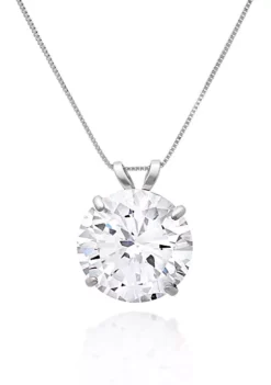 Promo 🛒 14k White Gold 10mm Cubic Zirconia Pendant by Belk & Co. ✔️