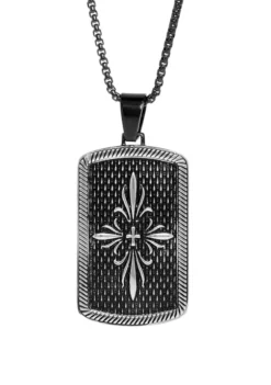 Hot Sale ✨ Stainless Etched 🐕 Dog Tag Pendant Necklace with 24 Inch Box Chain by Belk & Co. ✨ -DealsBelk & Co. Store Belk 5603