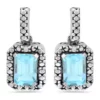 Cheap ⭐ 2.3 ct. t.w. Blue Topaz and 1/10 ct. t.w. Diamond Halo Drop Earrings in Sterling Silver by Belk & Co. 👏