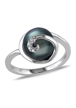 Brand new ✔️ 9-9.5 MM Tahitian Cultured Pearl Swirl Ring in Sterling Silver by Belk & Co. ✨ -DealsBelk & Co. Store Belk 5633