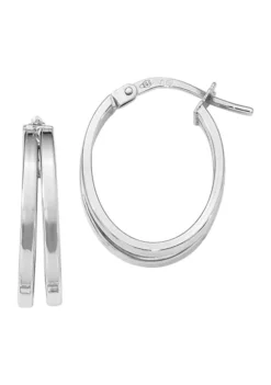 Deals ❤️ 14K White Gold Polished Double Hoops by Belk & Co. 🤩