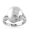 Promo 💯 Sterling Silver White Cultured Freshwater Pearl and Diamond Ring by Belk & Co. 🎉