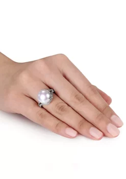 Promo 💯 Sterling Silver White Cultured Freshwater Pearl and Diamond Ring by Belk & Co. 🎉 -DealsBelk & Co. Store Belk 5642