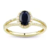 Best deal 🧨 1/5 ct. t.w. Diamond and Sapphire Ring in 10K Yellow Gold by Belk & Co. ✨