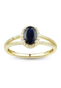 Best deal 🧨 1/5 ct. t.w. Diamond and Sapphire Ring in 10K Yellow Gold by Belk & Co. ✨ -DealsBelk & Co. Store Belk 5717