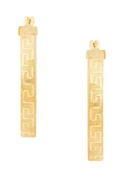 Best reviews of 😉 Greek Key Design Hoop Earrings in 10K Yellow Gold by Belk & Co. 💯