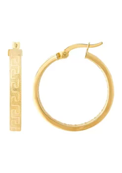 Best reviews of 😉 Greek Key Design Hoop Earrings in 10K Yellow Gold by Belk & Co. 💯 -DealsBelk & Co. Store Belk 5745