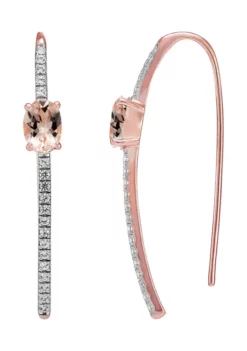 Best Pirce 🛒 Morganite and Created White Sapphire Earrings in Sterling Silver by Belk & Co. 👏