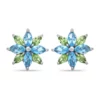 Brand new ⭐ 1.84 ct. t.w Blue Topaz and Peridot Flower stud Earring in Sterling Silver by Belk & Co. 😍