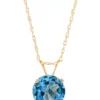 New ⌛ 3.5 ct. t.w. Blue Topaz Pendant Necklace in 10K Yellow Gold by Belk & Co. 🎉