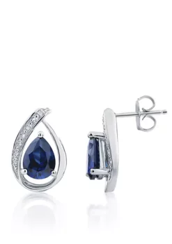 Budget 👏 1.31 ct. t.g.w. Created Blue and White Sapphire and 1/7 ct. t.w. Diamond Bridal Ring Set in 10K White Gold by Belk & Co. 🔥 -DealsBelk & Co. Store Belk 582