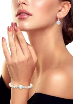 Wholesale 🎉 2 Piece Freshwater Pearl Earrings and Bracelet Set in Sterling Silver by Belk & Co. 🔔 -DealsBelk & Co. Store Belk 5838