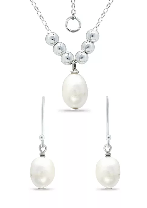 Best deal ๐ Fresh Water Pearl and Silver Bead Necklace Earring 2-Piece Set in Sterling Silver by Belk & Co. ๐งจ 1 Best deal ๐ Fresh Water Pearl and Silver Bead Necklace Earring 2-Piece Set in Sterling Silver by Belk & Co. ๐งจ