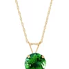 Best reviews of ❤️ 1.75 ct. t.w. Created Emerald Pendant Necklace in 10K Yellow Gold by Belk & Co. 😉