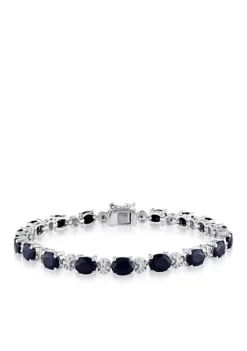 Cheapest 🎉 Sterling Silver Black Sapphire and Diamond Bracelet by Belk & Co. 🤩